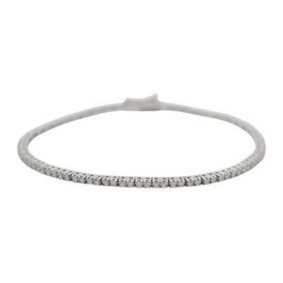 BRATARA TENIS DIN AUR ALB 18K CU DIAMANTE NATURALE