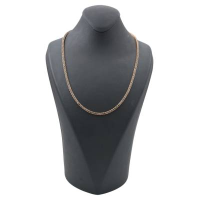 COLIER TENIS DIN AUR ROZ 14K CU DIAMANTE NEGRE NATURALE