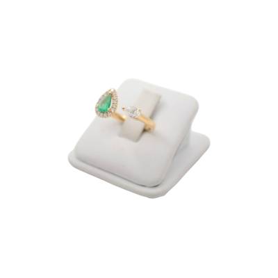 INEL DIN AUR GALBEN 18K CU DIAMANTE NATURALE SI SMARALD