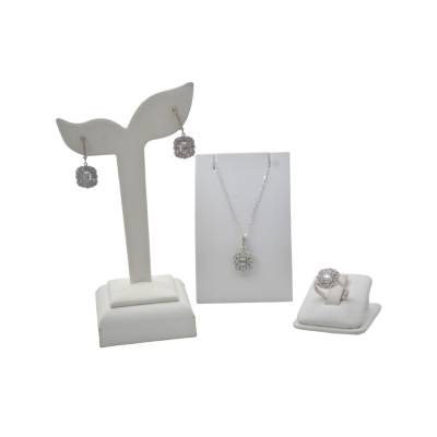 SET DE BIJUTERII DIN AUR ALB 14K CU DIAMANTE NATURALE