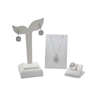 SET DE BIJUTERII DIN AUR ALB 14K CU DIAMANTE NATURALE