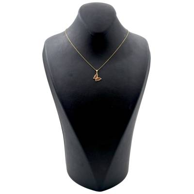 LANT SI PANDANT IN FORMA DE FLUTURE DIN AUR GALBEN 14K