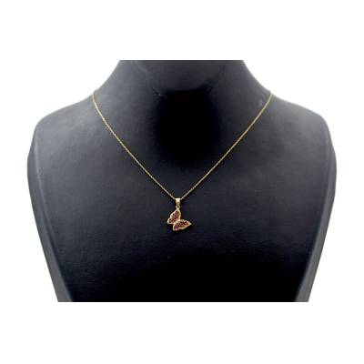 LANT SI PANDANT IN FORMA DE FLUTURE DIN AUR GALBEN 14K