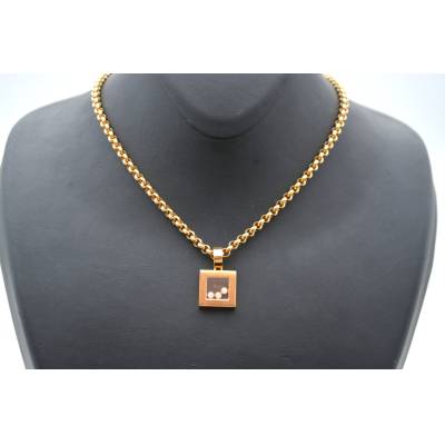 LANT SI PANDANT CHOPARD HAPPY DIAMONDS DIN AUR GALBEN 18K CU DIAMANTE_CSG124