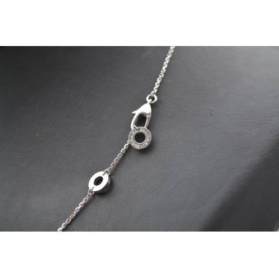 LANT SI PANDANT BVLGARI DIN AUR ALB 18K CU DIAMANTE NATURALE_115986
