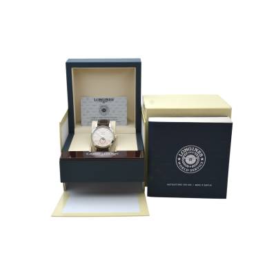 LONGINES CLASSIC MOONPHASE 40 SILVER DIAL STEEL BOX+PAPERS 2022 AUTOMATIC REF: L4.826.4.92.2