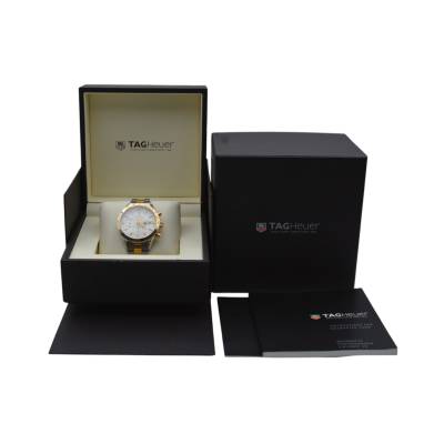 TAG HEUER CARRERA 41MM YELLOW GOLD&STEEL WHITE DIAL AUTOMATIC REF: CV2050-2.BD0789 
