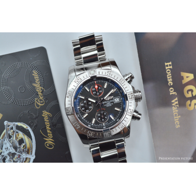 BREITLING AVENGER II CHRONOGRAPH 43MM STAINLESS STEEL BLACK DIAL REF:A13381