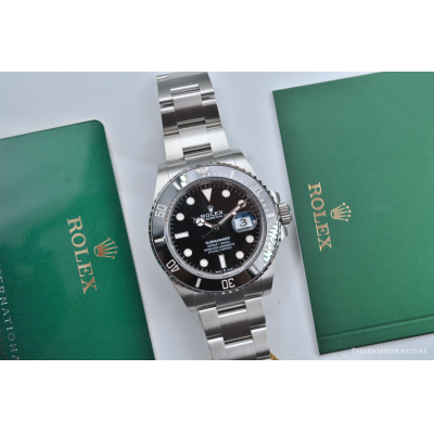 ROLEX SUBMARINER DATE 41 BLACK CERAMIC DIAL NEW 2025 OYSTERSTEEL REF: 126610LN