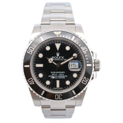 ROLEX SUBMARINER DATE 40 OYSTER STEEL BLACK DIAL CERAMIC AUTOMATIC REF: 116610