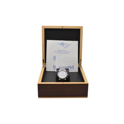EBERHARD&CO CHRONO4 BELLISSIMO 40 STAINLESS STEEL WHITE DIAL BOX+PAPERS 2018 REF: 31043.03 CA99