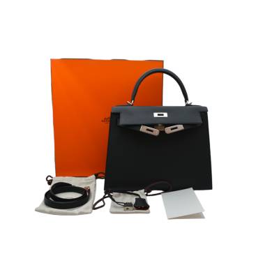 HERMES KELLY 28 BLACK EPSOM LEATHER FULL SET 2025