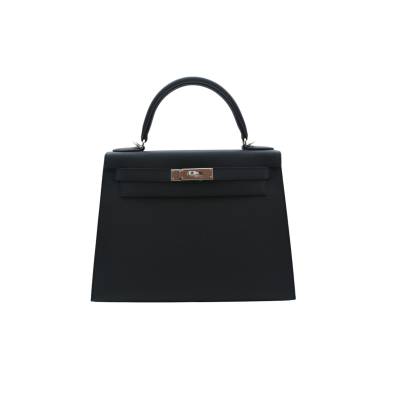 HERMES KELLY 28 BLACK EPSOM LEATHER FULL SET 2025