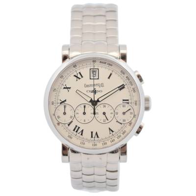 EBERHARD&CO CHRONO4 BELLISSIMO 40 STAINLESS STEEL WHITE DIAL BOX+PAPERS 2018 REF: 31043.03 CA99