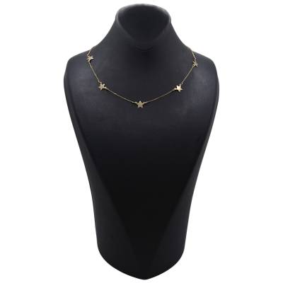LANT CU MULTIPLE PANDANTE IN FORMA DE STEA DIN AUR GALBEN 14K