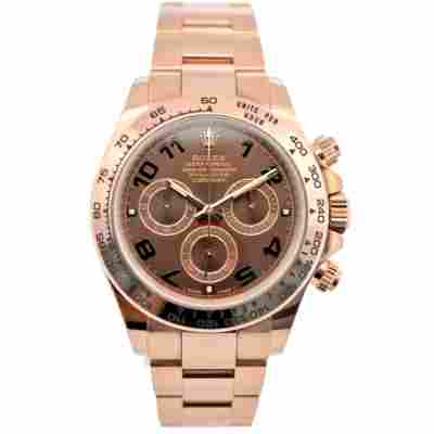 ROLEX DAYTONA COSMOGRAPH 40 CHOCOLATE ARABIC DIAL EVEROSE AUTOMATIC REF: 116505