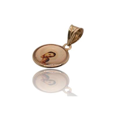 PANDANT ROTUND DIN AUR GALBEN 14K