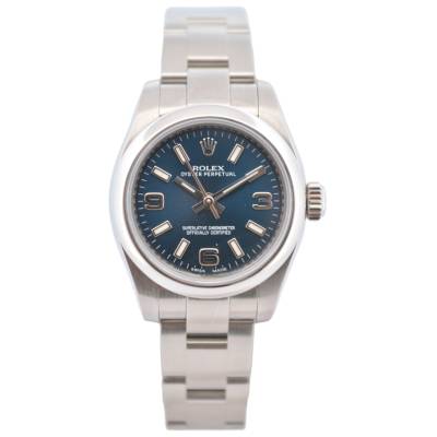 ROLEX OYSTER PERPETUAL 26 STAINLESS STEEL BLUE DIAL AUTOMATIC REF: 176200