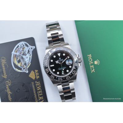 ROLEX GMT MASTER II 40MM BLACK CERAMIC OYSTERSTEEL AUTOMATIC REF: 116710LN