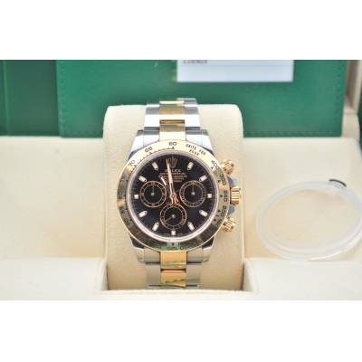 ROLEX DAYTONA COSMOGRAPH 40 TWO TONE BLACK DIAL FULL SET 2020 REF: 116503