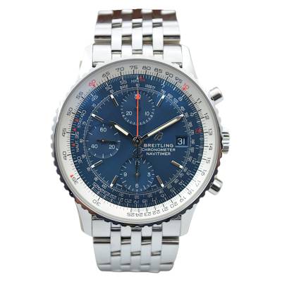 BREITLING NAVITIMER 1 CHRONOGRAPH 41 AUTOMATIC STAINLESS STEEL BLUE DIAL BOX+PAPERS 2021 REF: A13324121C1A1
