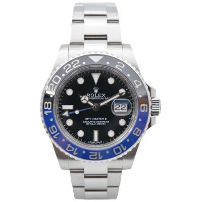 ROLEX GMT-MASTER II "BATMAN" 40  AUTOMATIC OYSTER STEEL CERAMIC BEZEL PAPERS 2015 REF: 116710BLNR