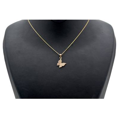 LANT SI PANDANT IN FORMA DE FLUTURE DIN AUR GALBEN 14K_131039