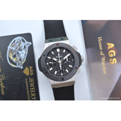 HUBLOT BIG BANG EVOLUTION 44MM STEEL&CERAMIC RUBBER BAND AUTOMATIC REF: 301.SM.1770.RX  