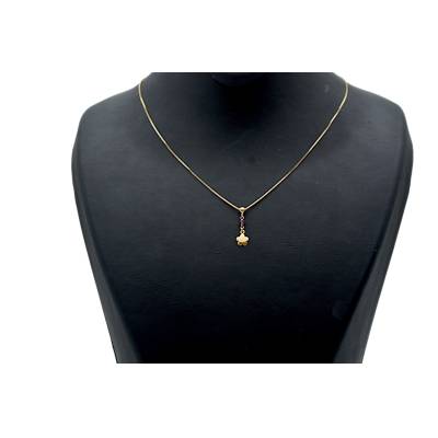 LANT SI PANDANT IN FORMA DE FLOARE DIN AUR GALBEN 18K_131076