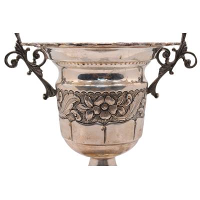 CUPA CU ELEMENTE DECORATIVE FLORALE SI MANERE ARGINT 800
