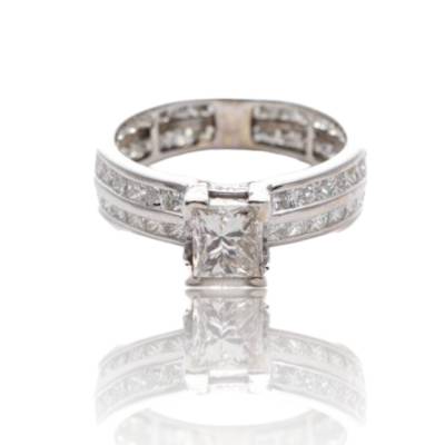 INEL DE LOGODNA DIN AUR ALB 18K CU DIAMANTE NATURALE_50244