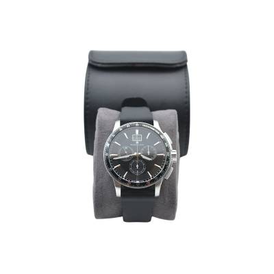 MAURICE LACROIX MIROS CHRONOGRAPH 40 QUARTZ BLACK DIAL STEEL RUBBER STRAP REF: MI1098