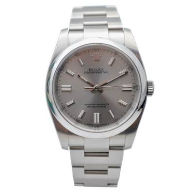 ROLEX OYSTER PERPETUAL 36 STEEL SILVER DIAL AUTOMATIC BOX+PAPERS 2015