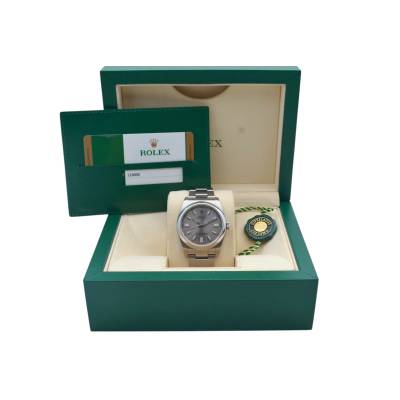 ROLEX OYSTER PERPETUAL 36 STEEL SILVER DIAL AUTOMATIC BOX+PAPERS 2015