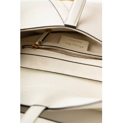 CHRISTIAN DIOR SADDLE SHOULDER BAG WHITE LEATHER
