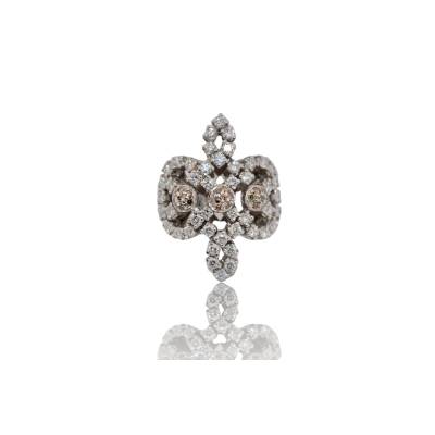 INEL DIN AUR ALB 18K CU DIAMANTE NATURALE INCOLORE SI CHAMPAGNE_103437