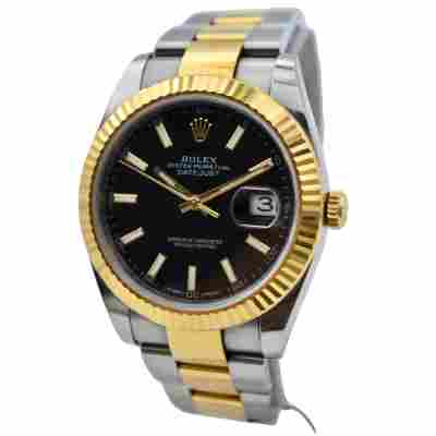 ROLEX DATEJUST 41 TWO TONE GOLD&STEEL BLACK DIAL REF: 126333