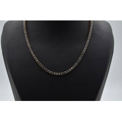 COLIER TENIS DIN AUR ALB 18K CU DIAMANTE NEGRE NATURALE_107434
