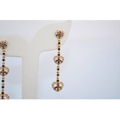 CERCEI LUNGI DIN AUR GALBEN 14K CU DIAMANTE NATURALE_107461