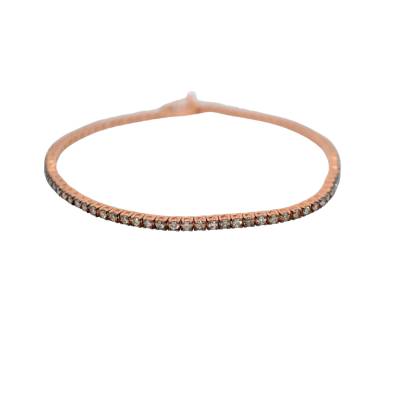BRATARA TENIS DIN AUR ROZ 18K CU DIAMANTE NATURALE BROWN_105634 