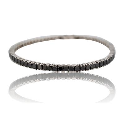 BRATARA TENIS DIN AUR ALB CU DIAMANTE NEGRE NATURALE_105634D 