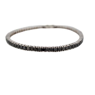 BRATARA TENIS DIN AUR ALB CU DIAMANTE NEGRE NATURALE_105634D 
