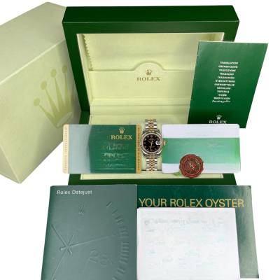 ROLEX LADY DATEJUST 26 MM TWO-TONE BLACK ARABIC DIAL FULL SET 2008 REF: 179171 