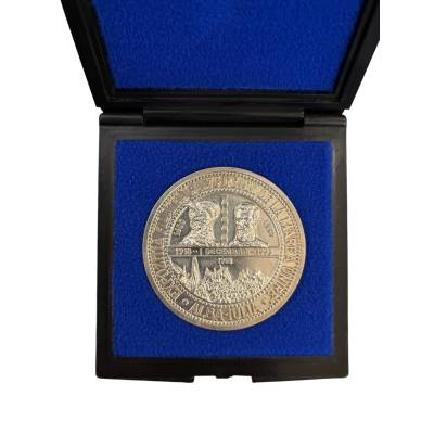 MEDALIE DIN ARGINT ANIVERSARA "75 DE ANI DE LA MAREA UNIRE", ROMANIA