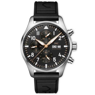 IWC PILOT CHRONOGRAPH APXGP STEEL 43 MM BLACK DIAL REF: IW378009