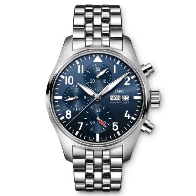 IWC PILOT CHRONOGRAPH STEEL 41MM BLUE DIAL REF: IW388102