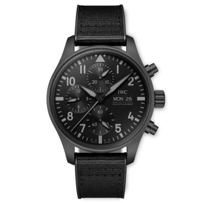 IWC PILOT CHRONOGRAPH TOP GUN CERATANIUM 41MM BLACK DIAL REF: IW388106