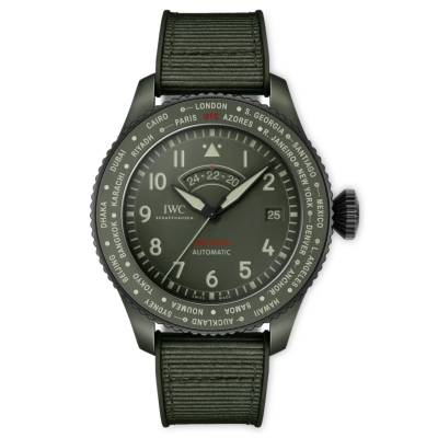 IWC PILOT TIMEZONER TOP GUN WOODLAND 46 MM GREEN DIAL REF:IW395601