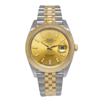 ROLEX DATEJUST 41 TWO TONE CHAMPAGNE DIAL JUDILEE SMOOTH BEZEL REF: 126303