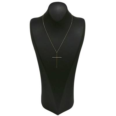 LANT SI PANDANT IN FORMA DE CRUCE DIN AUR GALBEN 14K